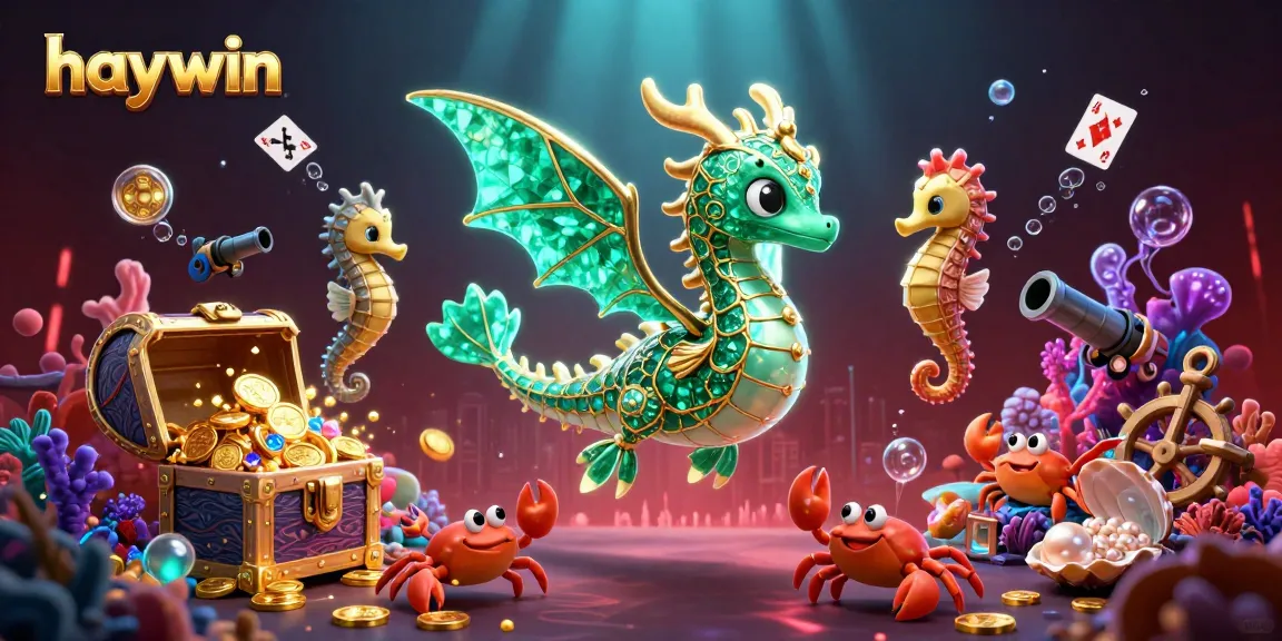 Engage in thrilling gameplay at Haywin's virtual casino with vibrant sea dragon and treasure visuals.