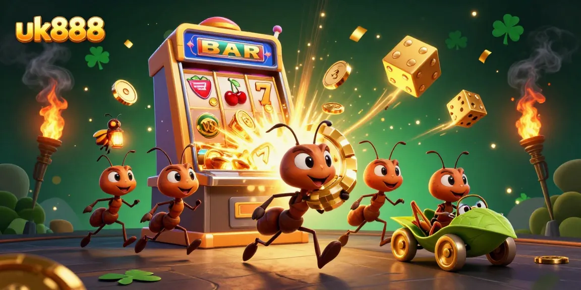 Engage in thrilling gaming adventures with the energetic uk888 heist team featuring ants, a firefly, and a grasshopper!
