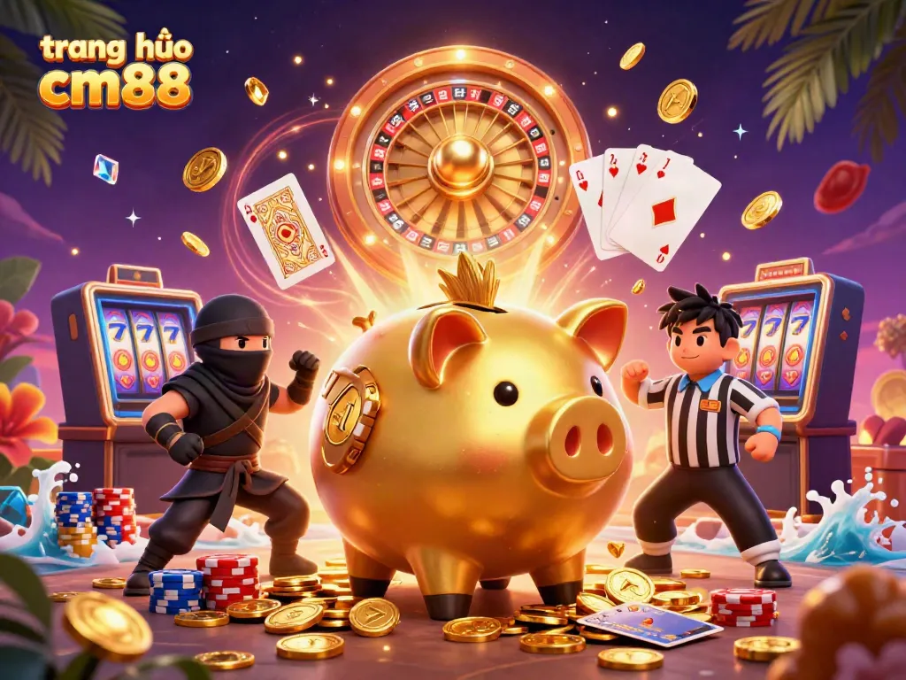 Experience exciting gameplay at trang chủ cm88 with colorful characters and dynamic casino vibes.