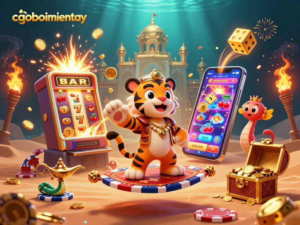 Experience the excitement of caoboimientay with a dazzling 3D casino scene full of vibrant elements.