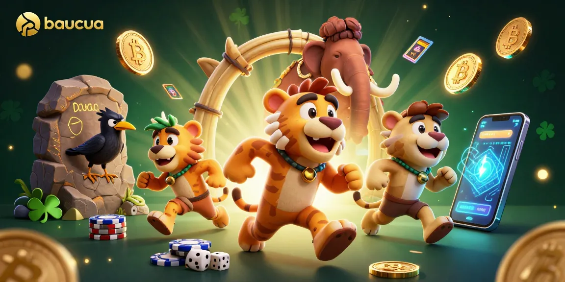 Engage in the thrilling baucua casino experience with vibrant characters and high-energy game elements.