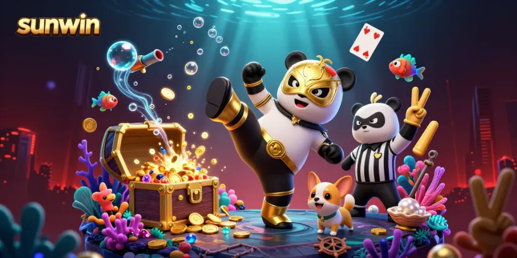 Win big at Sunwin with an electrifying casino atmosphere featuring playful animal characters and dynamic games.