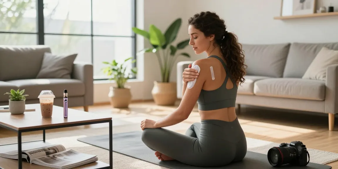 Strong THC vapes UK integrated into vibrant post-workout recovery scene, showcasing quality CBD topical and wellness products in a natural setting.