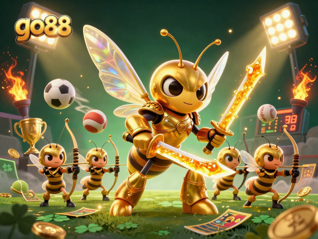Engage with go88 gaming as a golden hornet samurai charges with thrilling action.