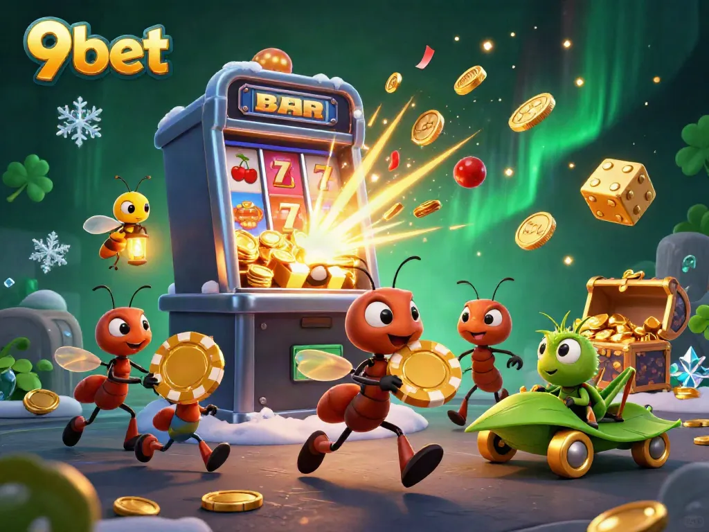 Experience thrilling action at 9bet with ants on a heist amidst a jackpot explosion, capturing the excitement of digital gaming.