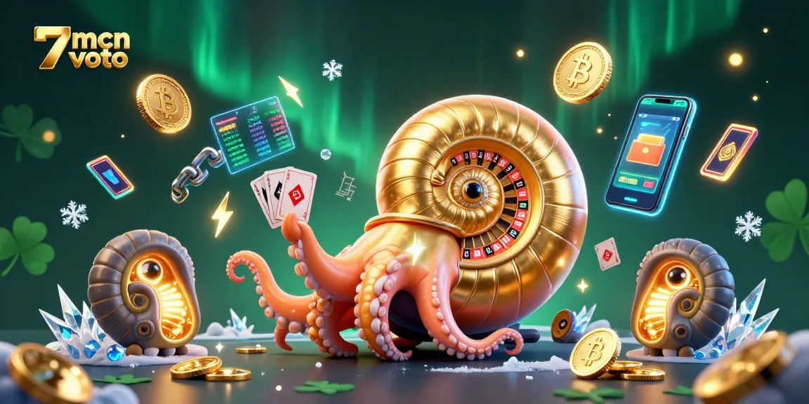 Engage in casino excitement with 7mcn voto's dynamic illustration of a glowing nautilus roulette wheel.