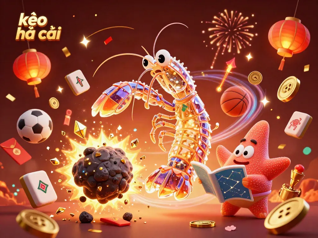 Engage with kèo nhà cái through thrilling sports betting illustrated by a galactic samurai shrimp in dazzling armor and treasures.