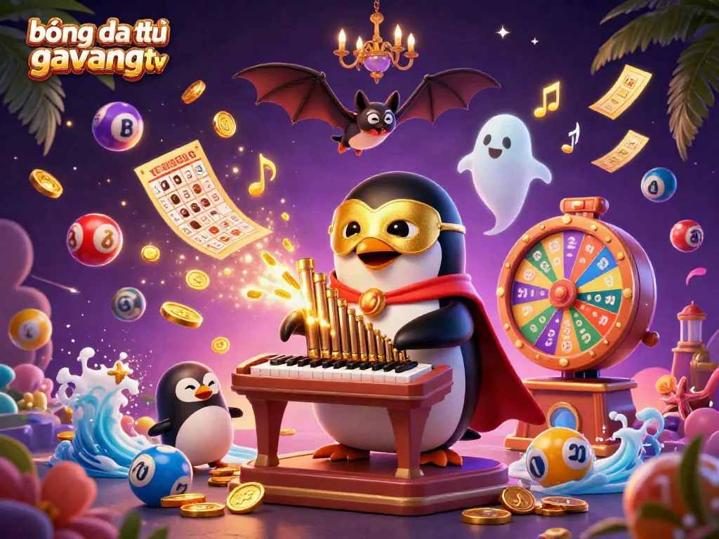 Engage in bóng đá trực tuyến gavangtv with a lively 3D scene filled with dynamic gaming elements.