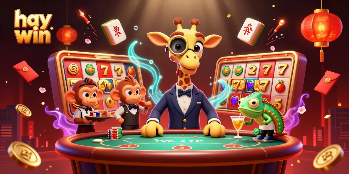 Experience high-stakes betting at the hay win casino with a vibrant scene of an animated giraffe and lavish games.