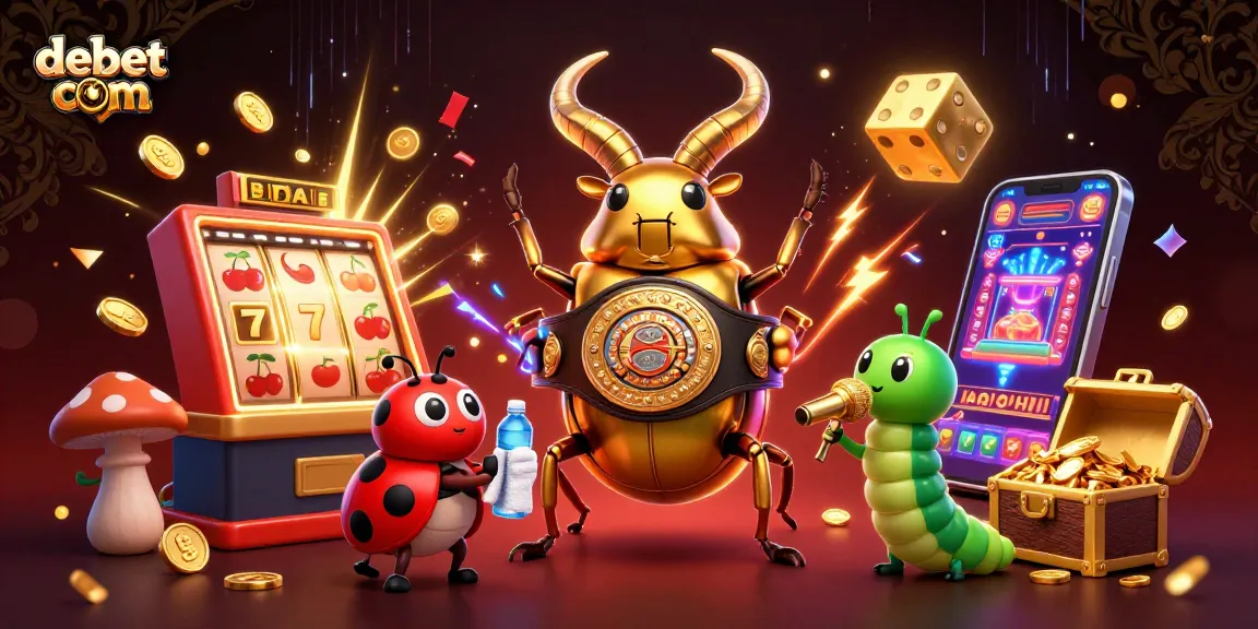 Experience debet com's vibrant casino atmosphere with epic gaming action in a dynamic 3D scene.