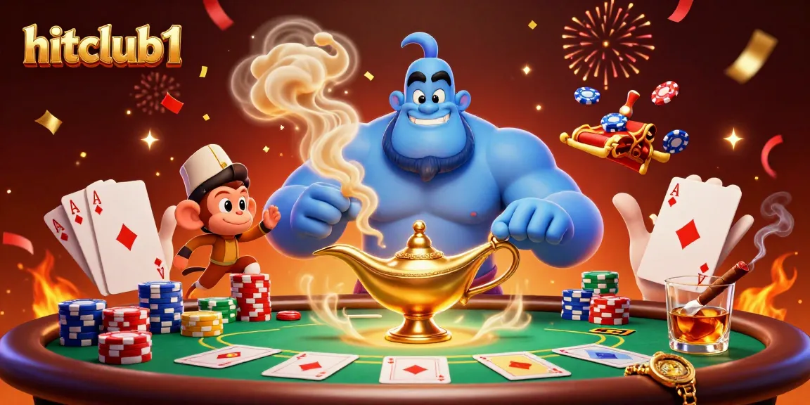 Experience thrilling poker action at hitclub1 with our cartoon genie and magical elements.