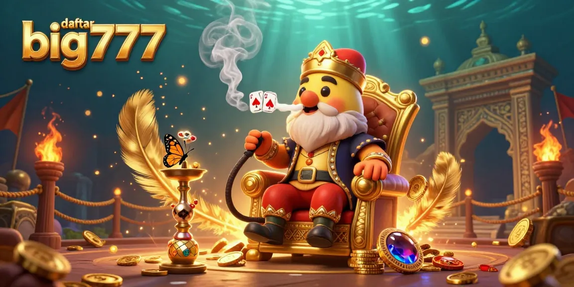 Join the exciting world of daftar big777, showcasing a whimsical caterpillar character and dazzling casino elements.