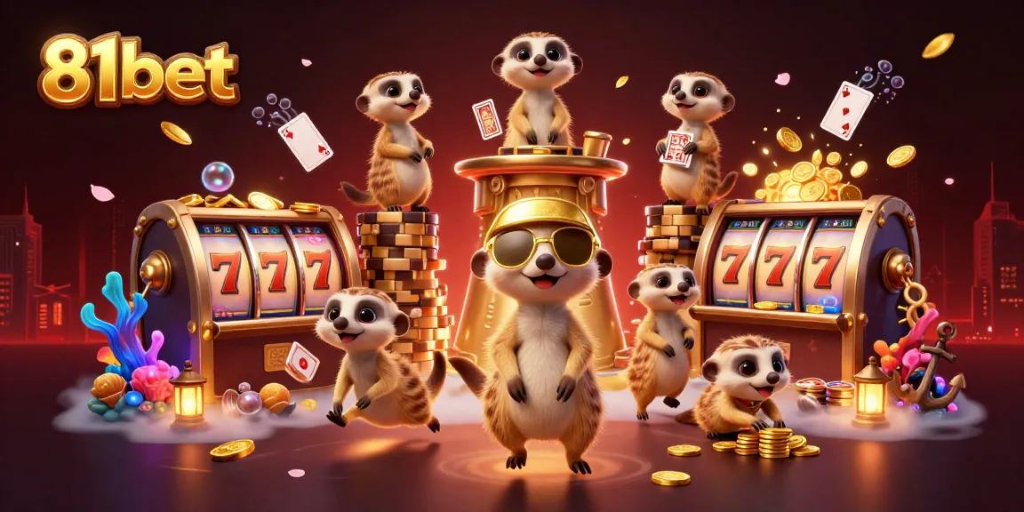 Experience the excitement of 81bet with playful meerkats running an elaborate casino operation.