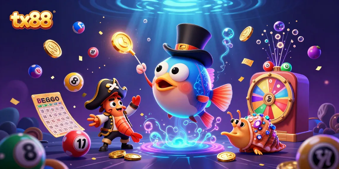 tx88 attracts players with a vibrant undersea scene featuring a glowing anglerfish, pirate shrimp, and treasure snail.