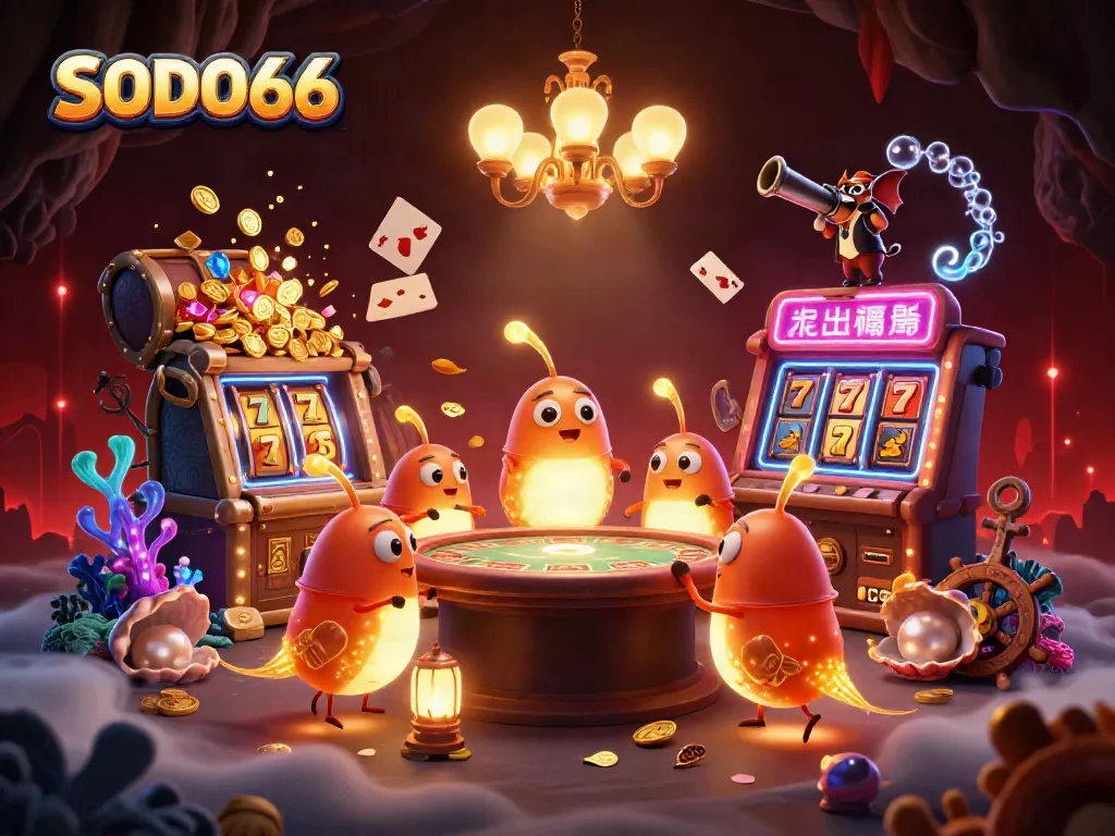 Experience thrilling gameplay at SODO66’s vibrant casino illuminated by glowworms.