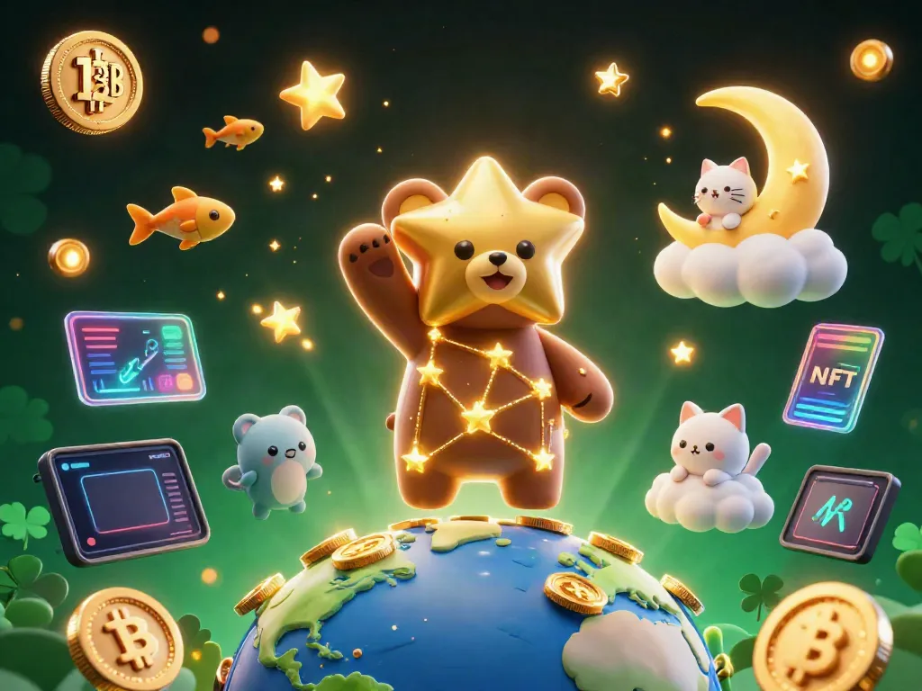 Experience thrilling gameplay with 123B in this vibrant casino scene featuring a constellation bear and crypto coins.