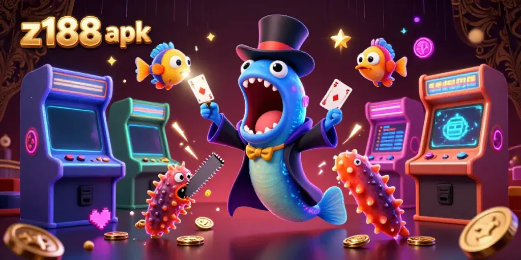 Experience the thrill of z188 apk with a deep-sea fantasy casino scene featuring magical characters.