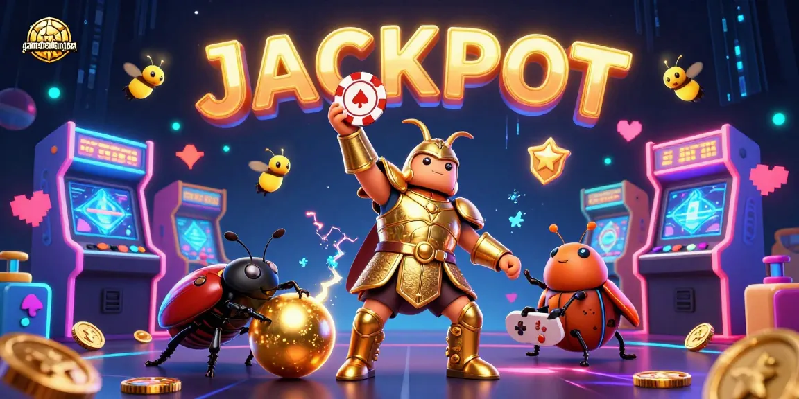 Experience thrilling moments with gamebaidangian, featuring a vibrant 3D illustration of a lucky beetle and dynamic game elements.