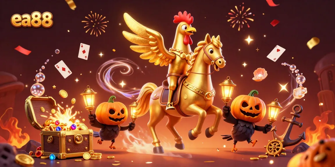 Experience thrilling gameplay with ea88 at a vibrant casino, featuring fantastical characters and rich decorations.