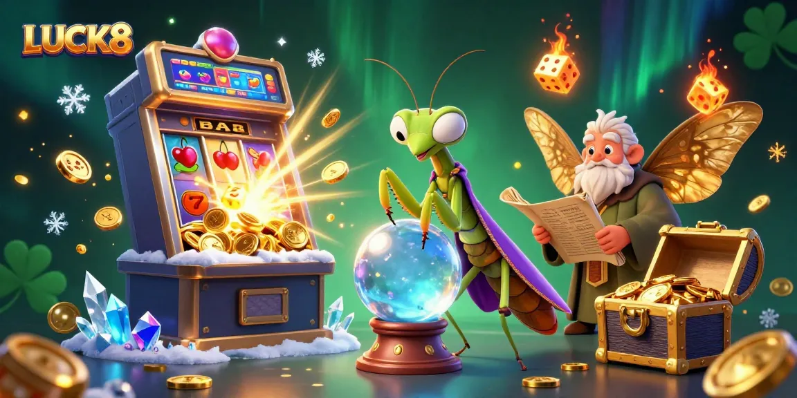 Experience thrilling gameplay with LUCK8 in a vibrant casino scene featuring captivating characters and games.