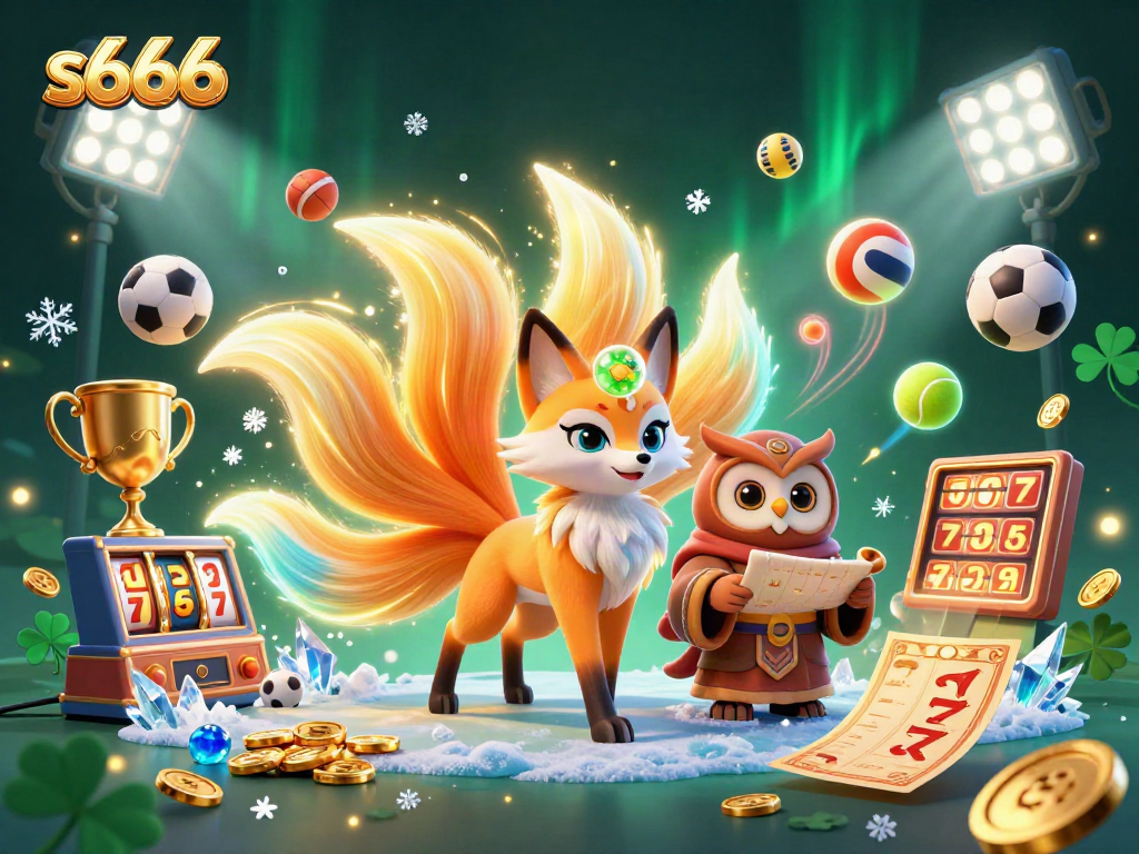 Engage with thrilling gameplay at s666 featuring a vibrant 3D scene with a fox spirit and sports elements.