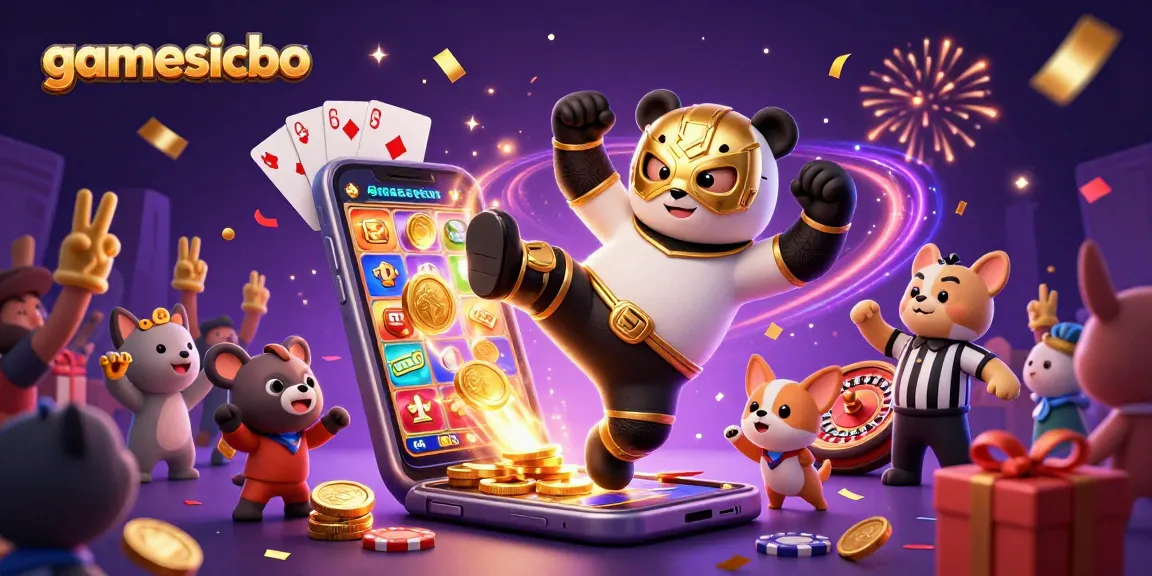 Engaging gamesicbo scene with vibrant characters and casino elements for dynamic online gaming.
