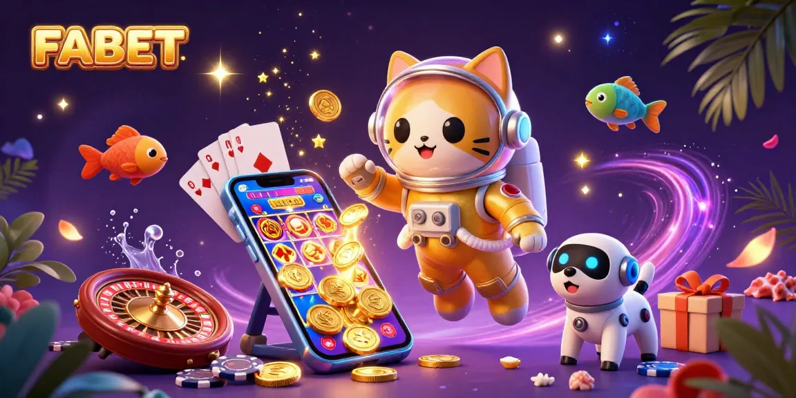 Experience thrilling gameplay with FABET as an astronaut cat ventures through a dazzling 3D casino universe.