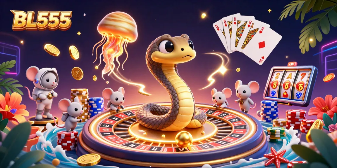 Experience thrilling entertainment at BL555 with vibrant gaming elements and dynamic characters.