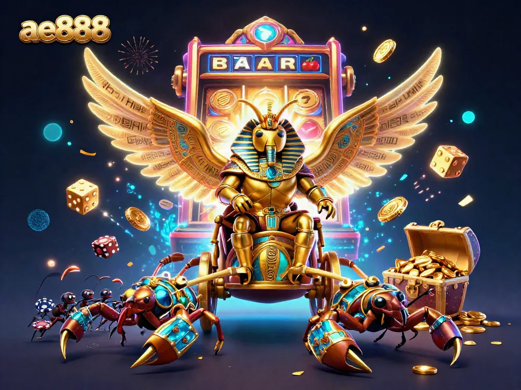 Engage in thrilling gaming adventures with ae888's vibrant casino atmosphere featuring jackpots and colorful elements.