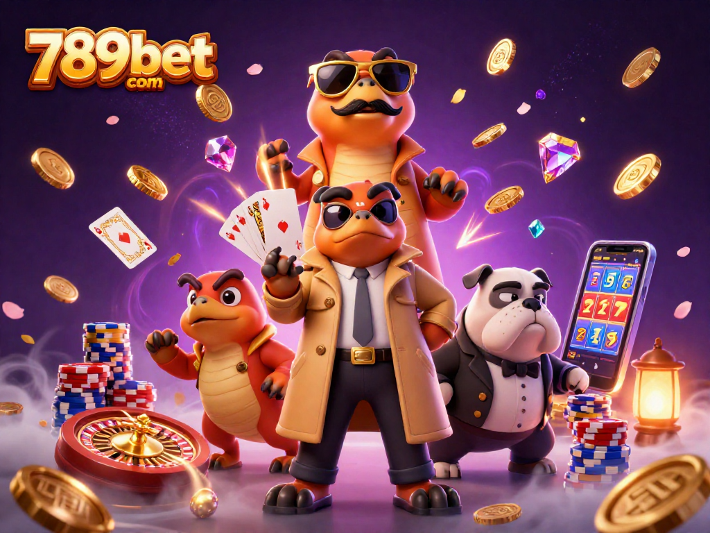 Win big at 789bet com with a vibrant scene of animated raptors and casino elements showcasing thrilling adventures.