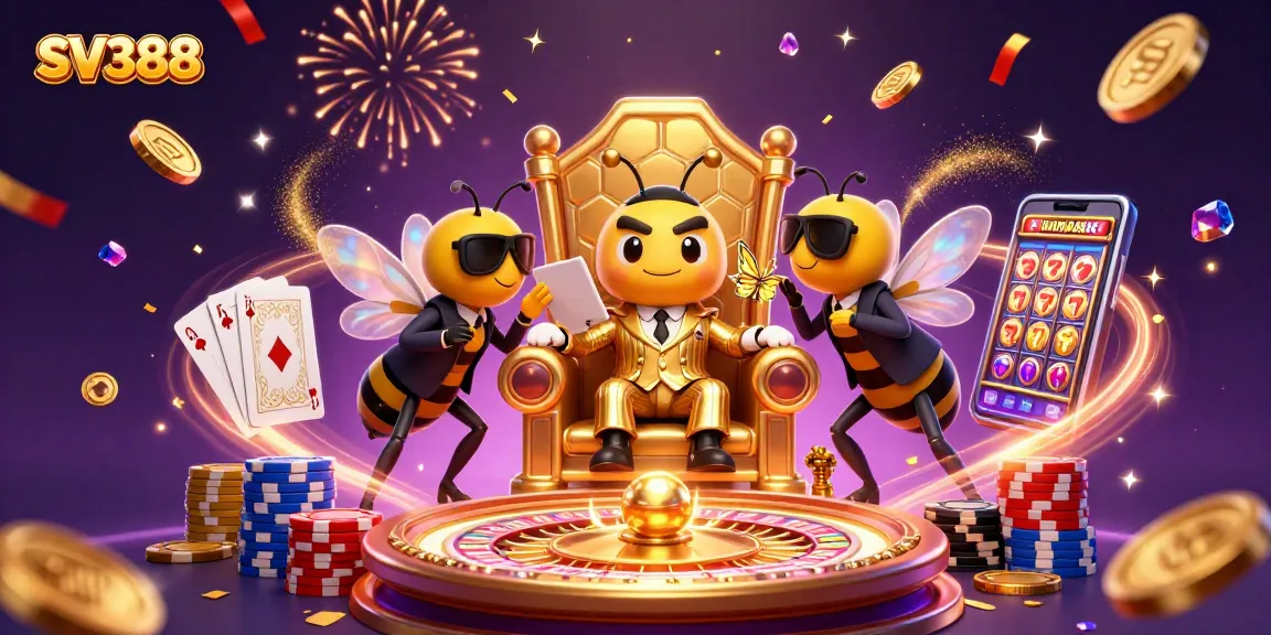 SV388 captivates with a 3D mob boss scene filled with gold, gems, and casino excitement.