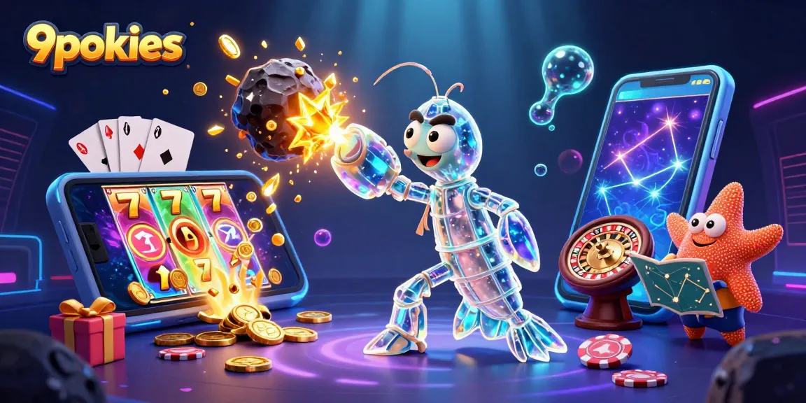 Win big with 9pokies as the galactic samurai shrimp punches through an asteroid of gems.