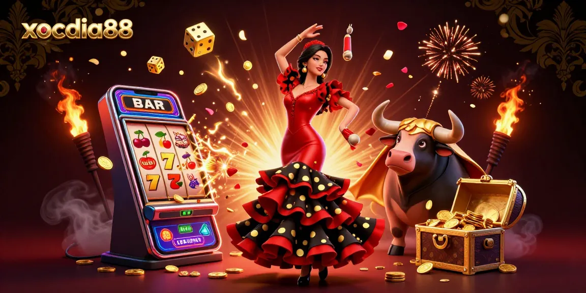 Xocdia88 users enjoy vibrant casino experiences with dynamic 3D elements including slot machines and golden dice.