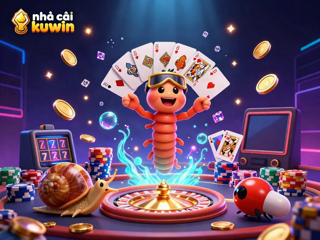Engage with nhà cái kuwin in this dynamic casino scene featuring vibrant characters and elements.