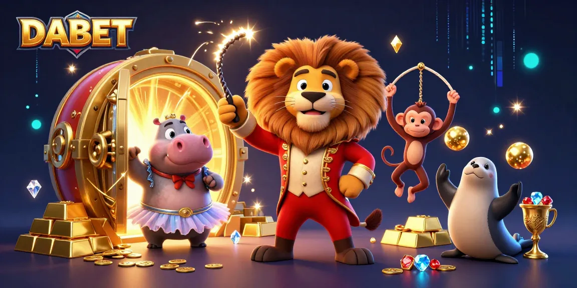 DABET showcases a lively casino scene with vibrant characters, stunning game elements and rich graphics.