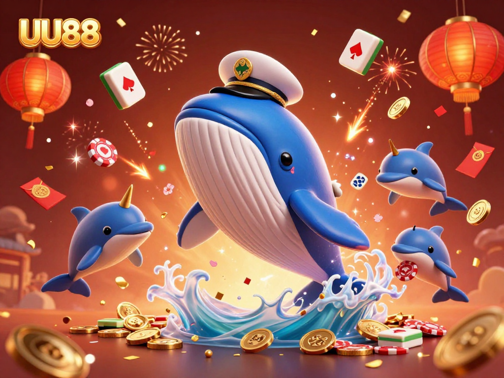 Engage in thrilling gaming adventures at UU88 with a vibrant 3D animated scene.