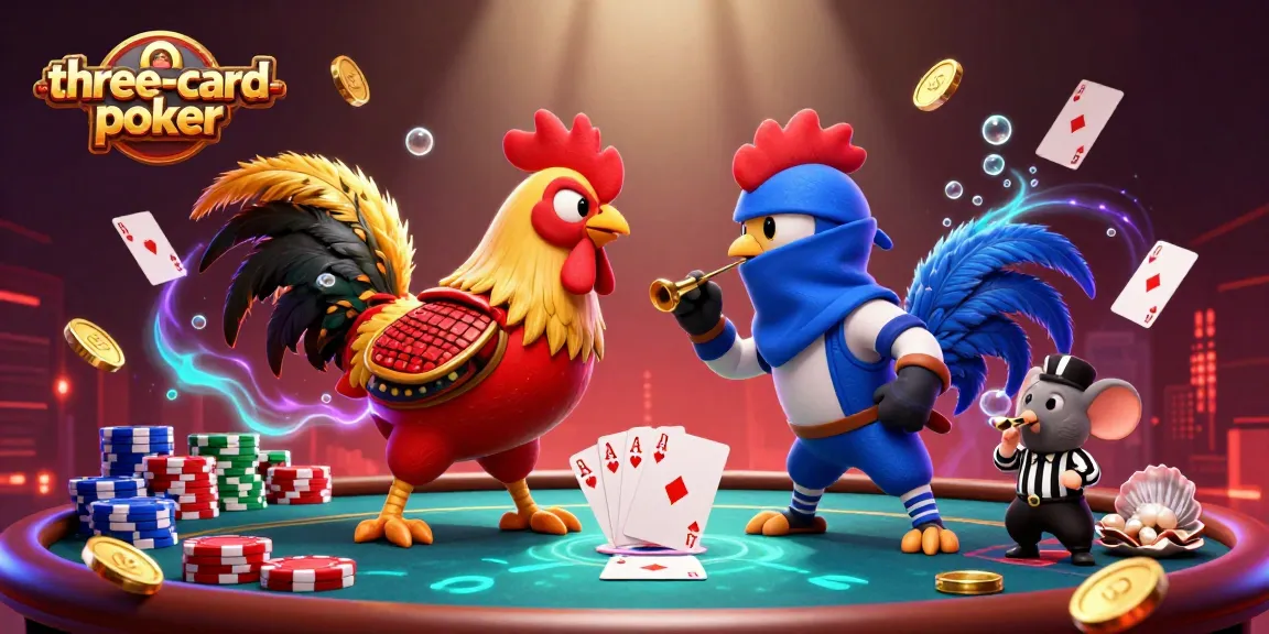 Experience thrilling three-card-poker action with colorful and energetic combat between samurai and ninja roosters.