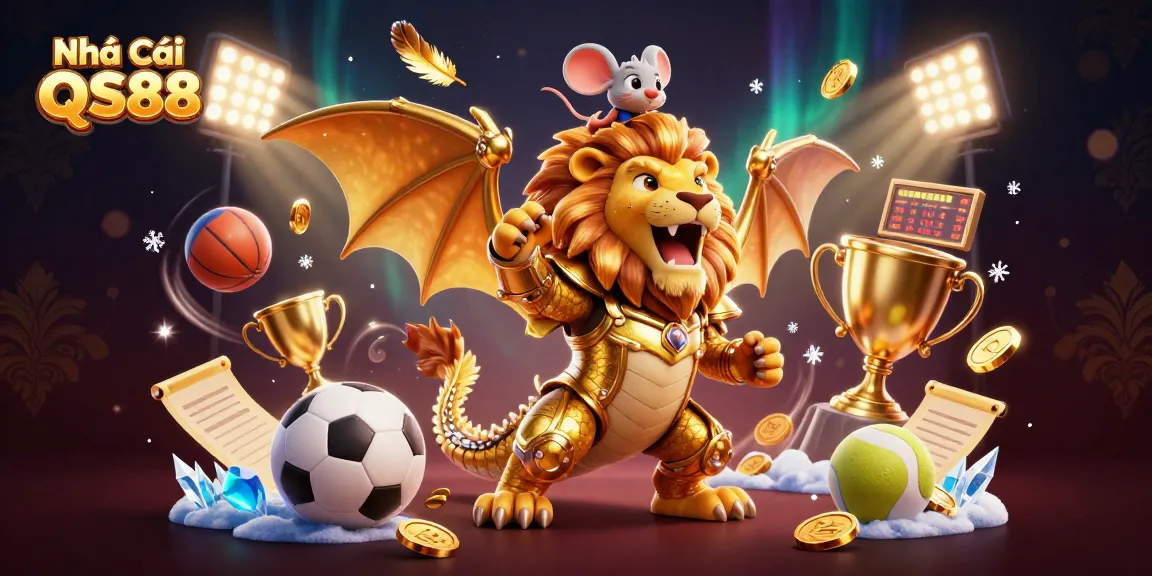 Experience the thrilling action at Nhà Cái QS88 with vibrant 3D gaming elements and dynamic sports visuals.
