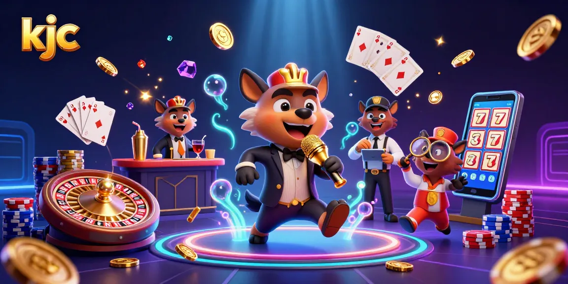 KJC hyenas entertain at a casino club mixing drinks and telling jokes with golden coins flying.