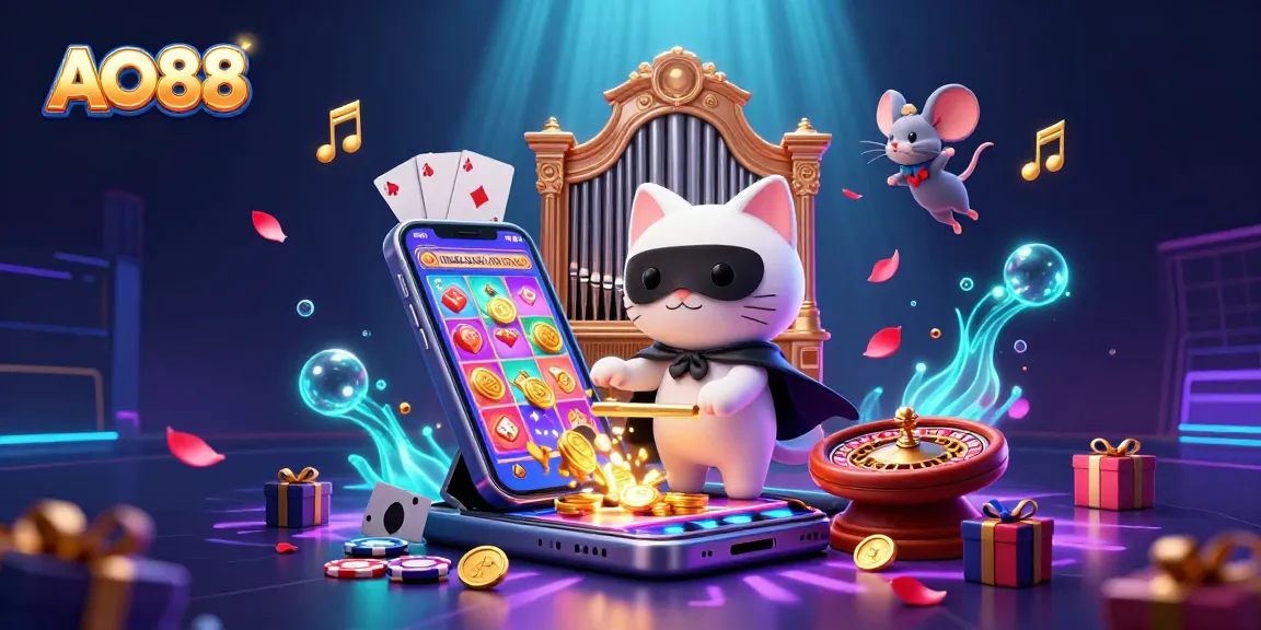 Experience captivating AO88 gameplay with an ultra-detailed 3D illustration showcasing gaming elements