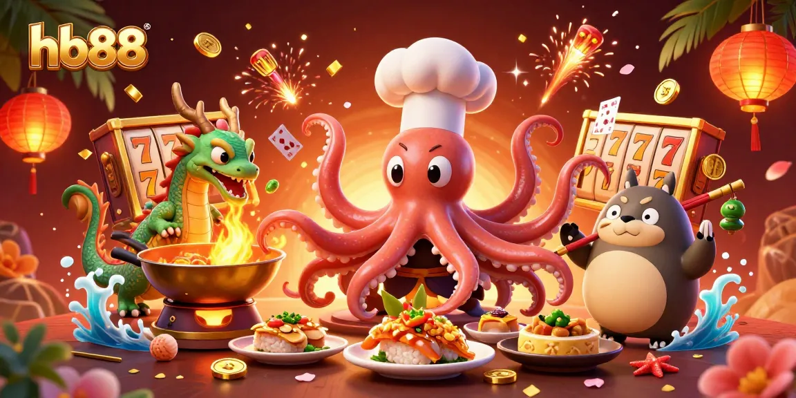 Experience the thrill of hb88 with animated characters and vibrant casino game symbols.