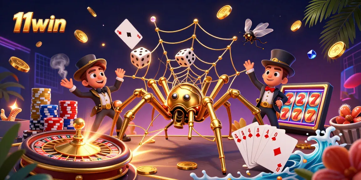 Experience the thrill of 11win with vibrant casino elements and immersive characters.