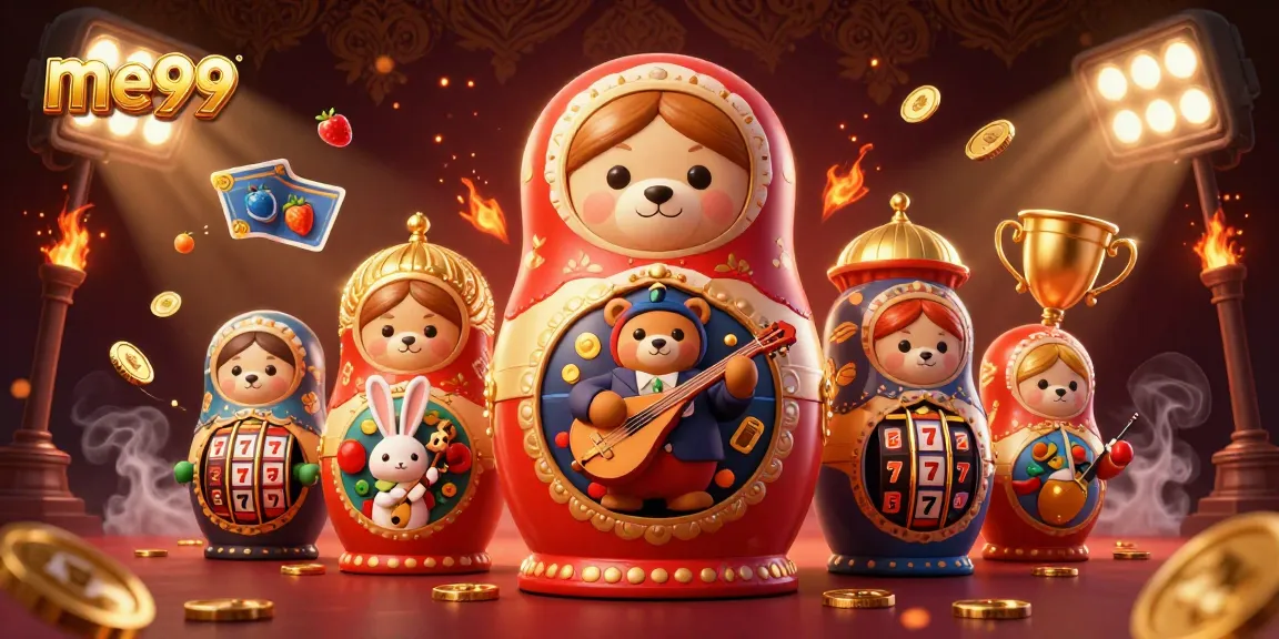 Play exciting slots and games at me99 with engaging characters and vibrant casino elements.