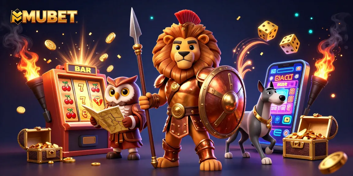 MUBET transforms your gaming experience with a dynamic 3D casino scene featuring thrilling jackpots and vibrant characters.