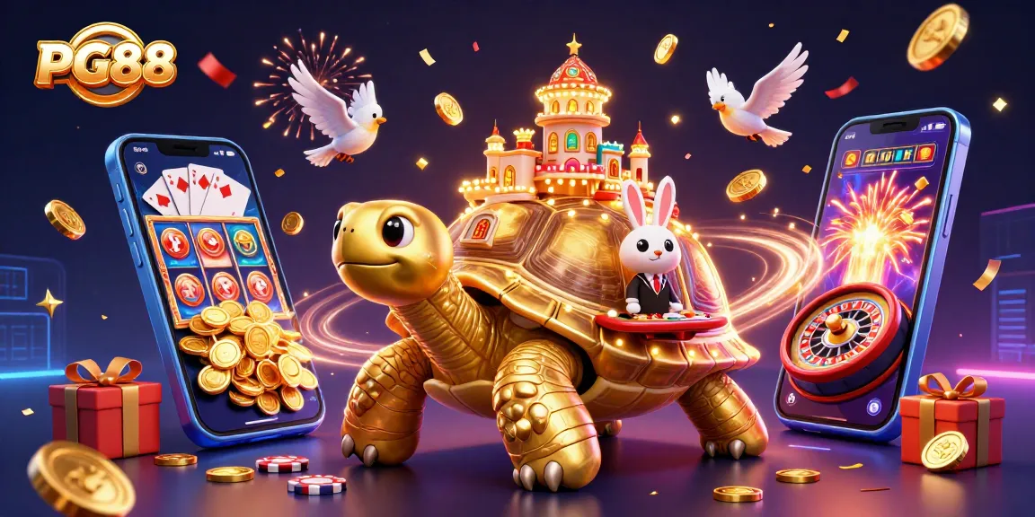 Experience the excitement of PG88 with vibrant slots, golden coins, and festive casino elements.