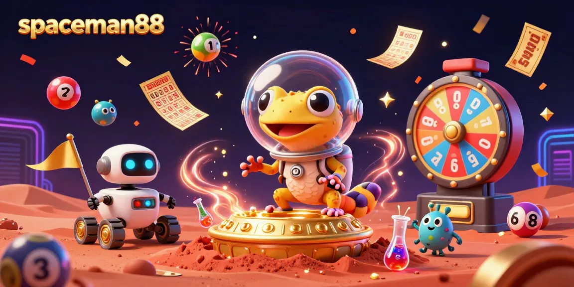 Spaceman88 hits the jackpot in a cosmic casino adventure filled with vibrant lottery balls.