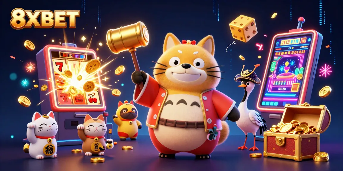 Experience thrilling gameplay with 8XBET's vibrant casino scene featuring dynamic characters and games.