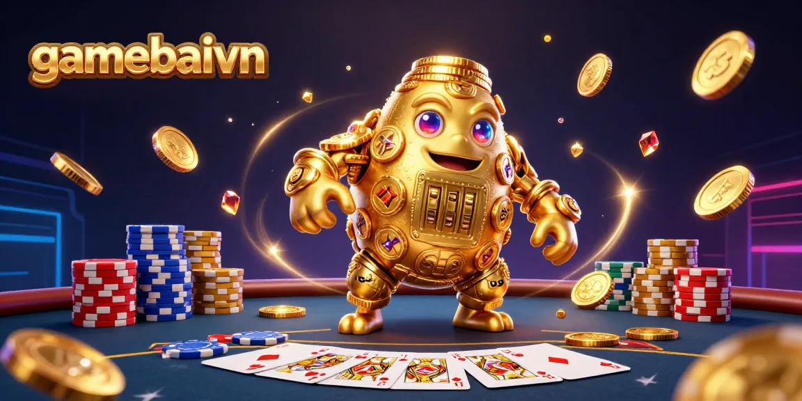 Engage in poker strategy with gamebaivn at vibrant tables featuring colorful chips and golden coins.