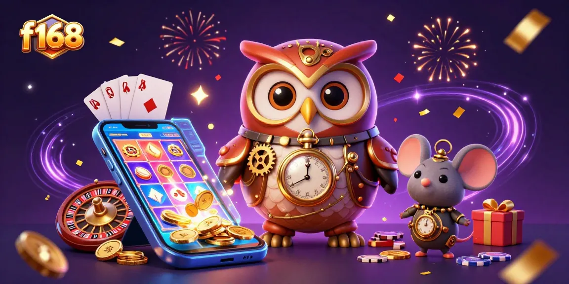 Experience the excitement of f168 with a vibrant steampunk casino illustration showcasing dynamic game elements.