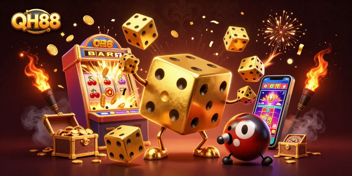 Engage with QH88's dynamic casino experience full of golden dice, jackpots, and thrilling games.